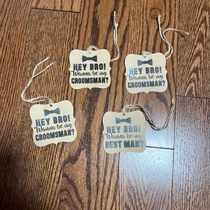 Groomsman Proposal Tags- 3 Grooms man and 1 Best man